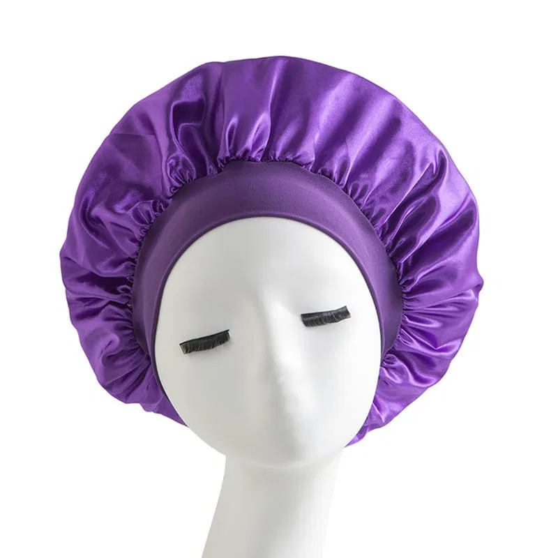 Шапочка для душа Satin Hair Cap, 2 шт, Runstarshow, D (Schwarz + Dunkelviolett) — фото 3