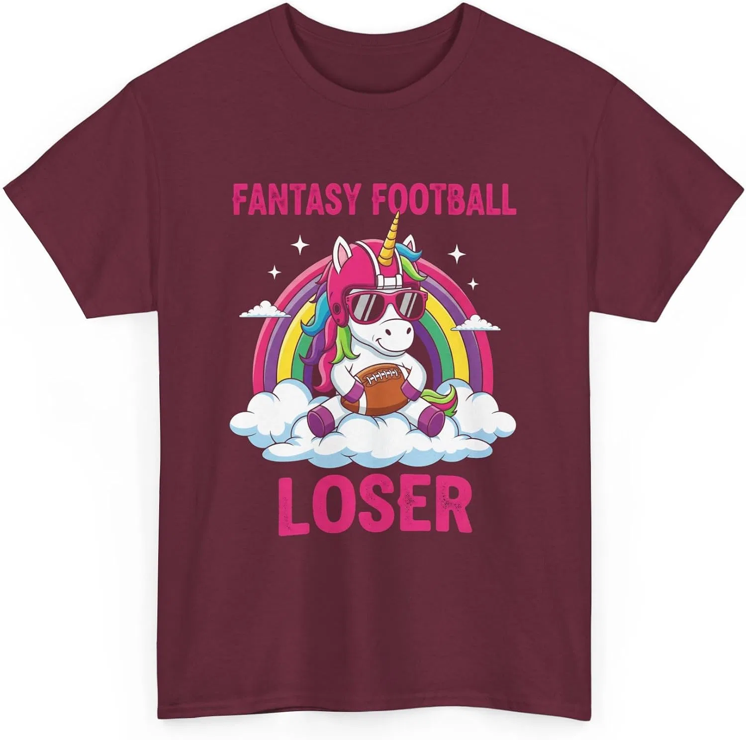 Мужская футболка с принтом Fantasy Football Loser, бордовый