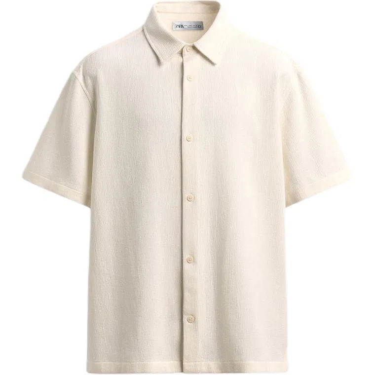 Мужская рубашка с принтом Moderate White ZARA, Raw White