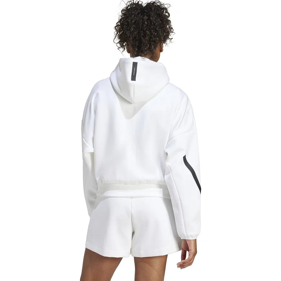 Женский свитшот с капюшоном и полной застежкой-молнией Z.N.E. Full-Zip adidas, Белый — фото 4