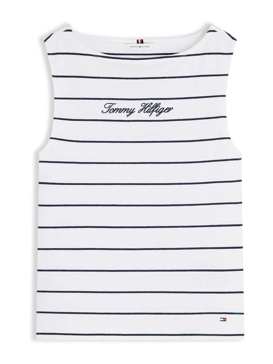Топ TOMMY HILFIGER 'Slim Tank' белого цвета