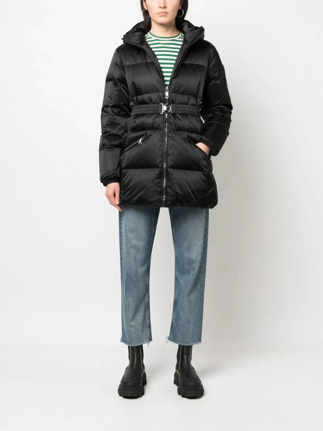 Куртка-пуховик с капюшоном на молнии Tommy Hilfiger, черный — фото 3