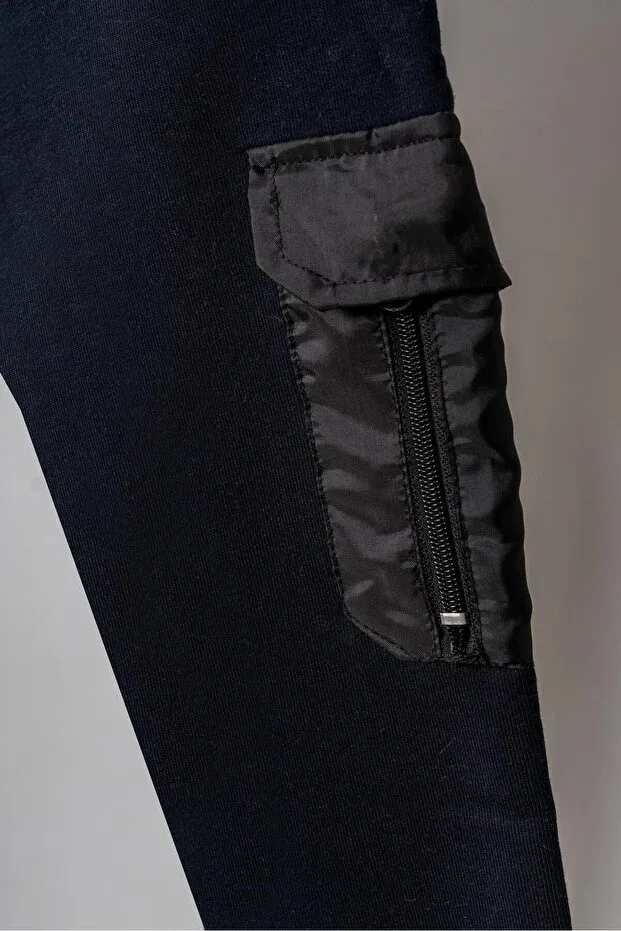 Детские спортивные штаны для мальчиков с карго-карманами Mışıl Kids, Navy Blue — фото 4