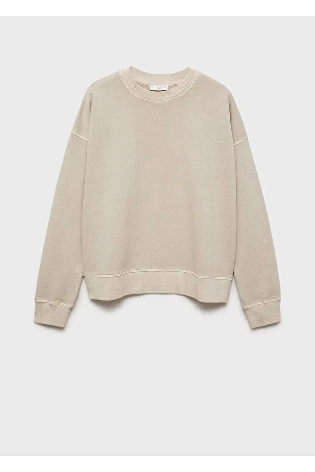 Детские свитшот для девочек хлопковый Natural girl's sweatshirt 77038273 Mango, Natural