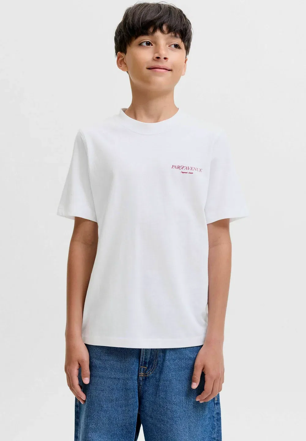 Футболка с принтом Jornorrebro sketch back tee ss cn jnr - print t-shirt Jack & Jones Junior, Bright White — фото 3