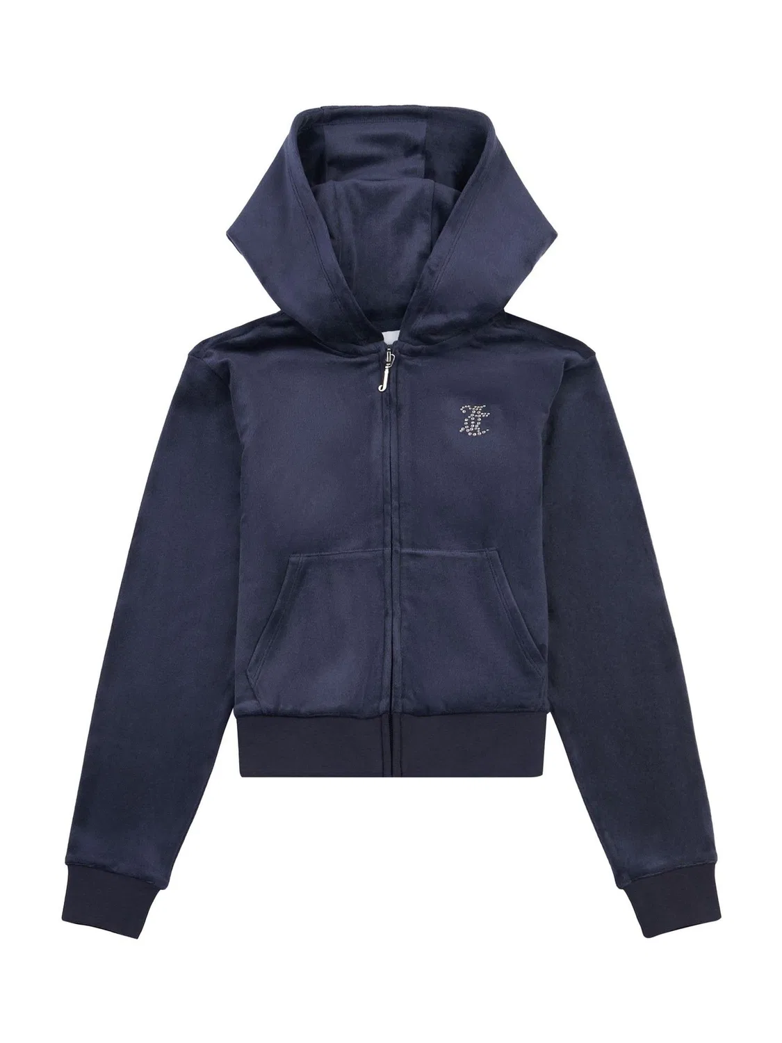 Худи на молнии для девочек Mini Diamante Juicy Couture, синий — фото 4
