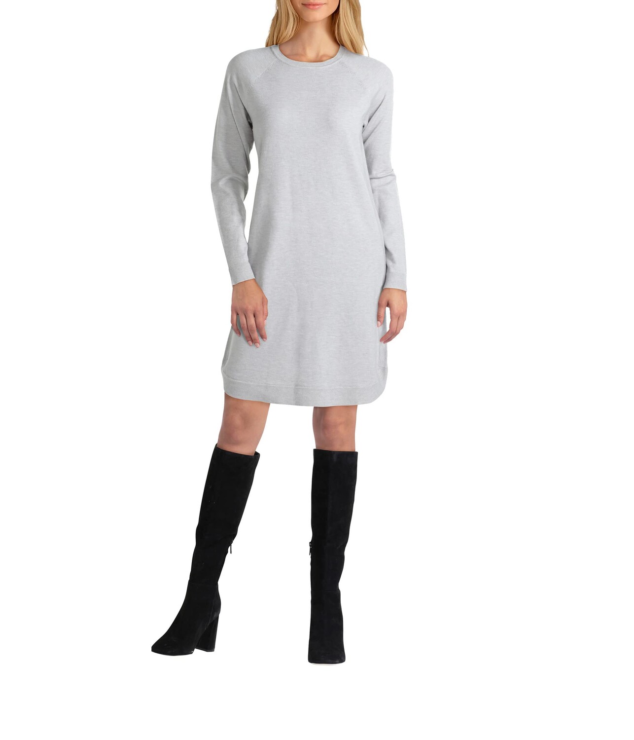 

Платье H Halston, Long Sleeve Raglan Crew Neck Tunic Sweater