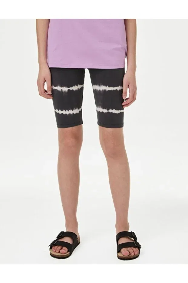 Детские шорты для девочек с принтом biker shorts Marks & Spencer, Gray — фото 2