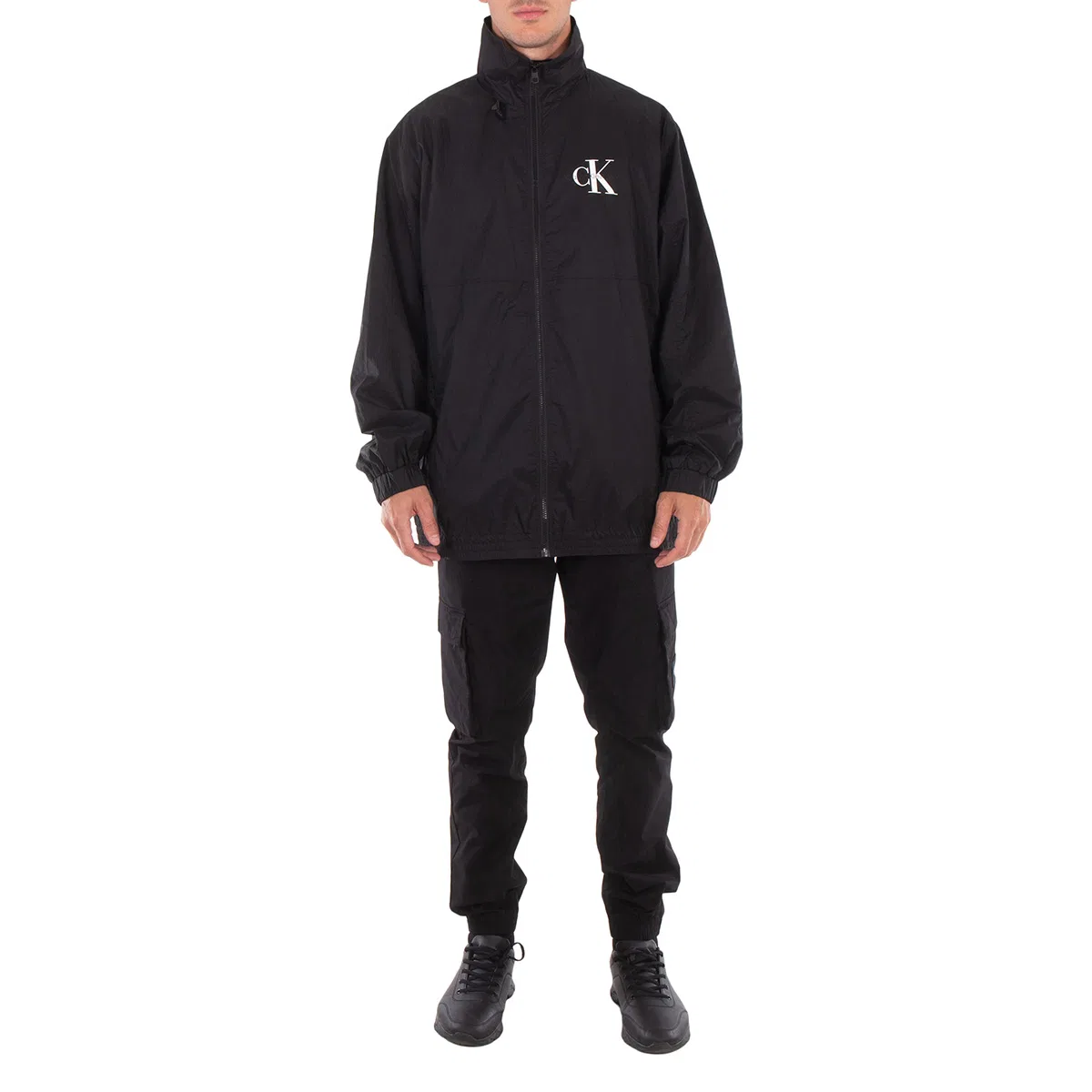 Ветровка удлиненная свободного кроя Relaxed Long Nylon Windbreaker Calvin Klein, Black — фото 2