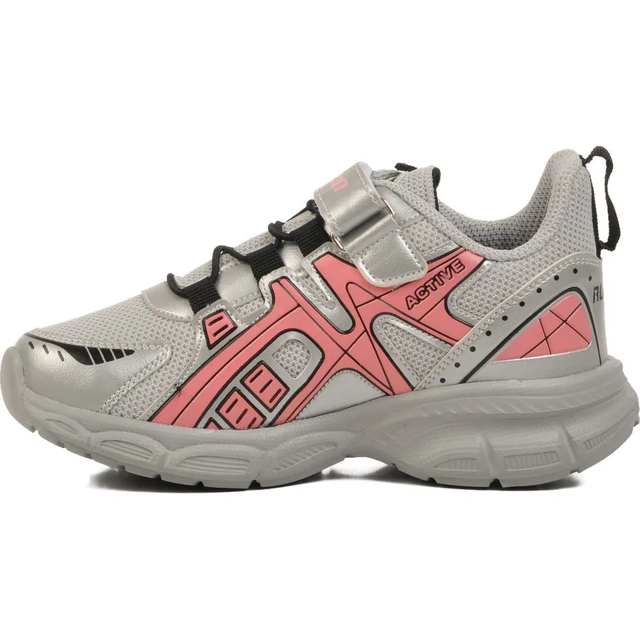 Детские спортивные туфли на липучках Ayk's, Silver Pink, Color: White Lilac — фото 2