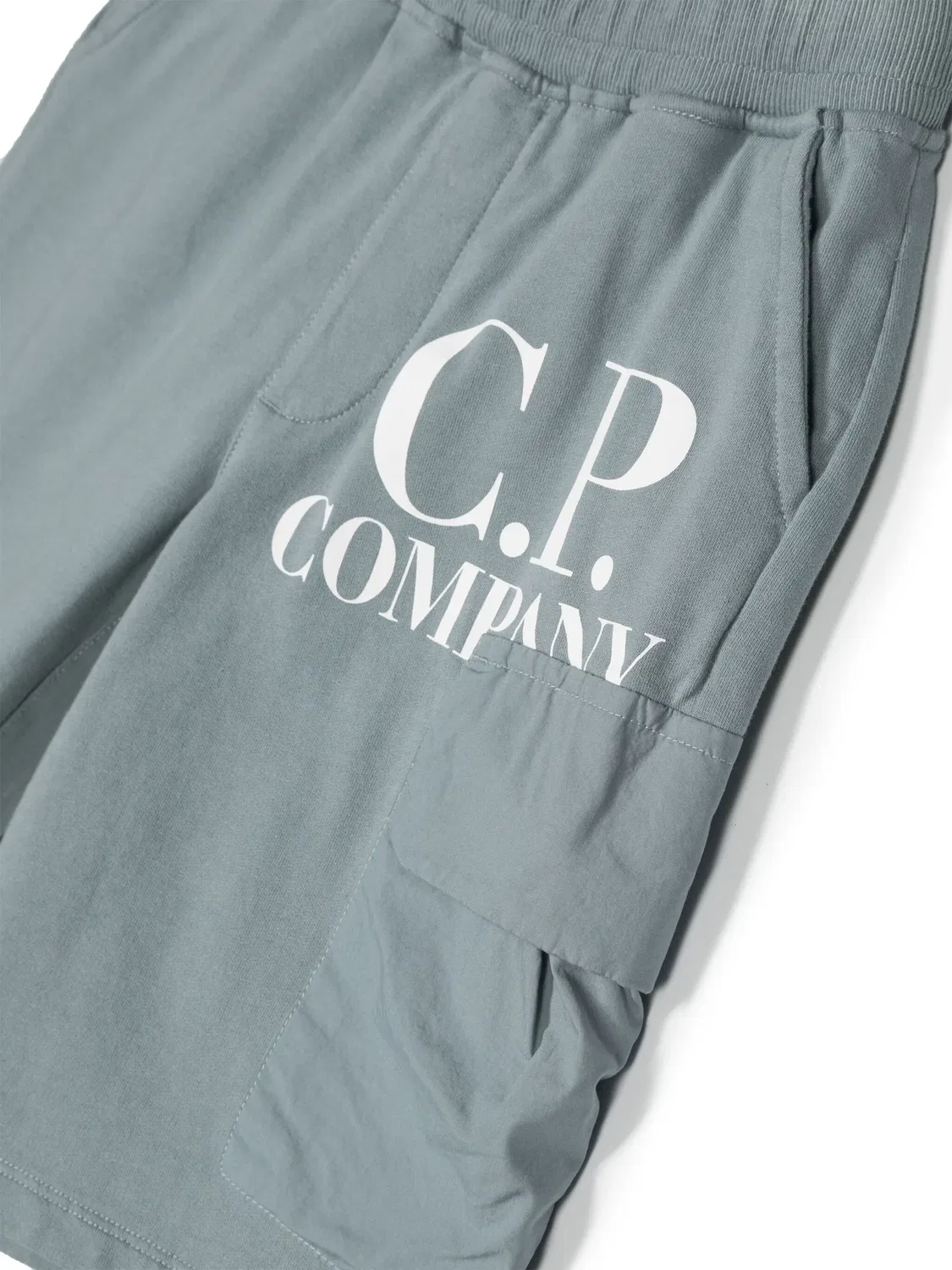 Шорты с логотипом из хлопка C.P. Company, серый — фото 2