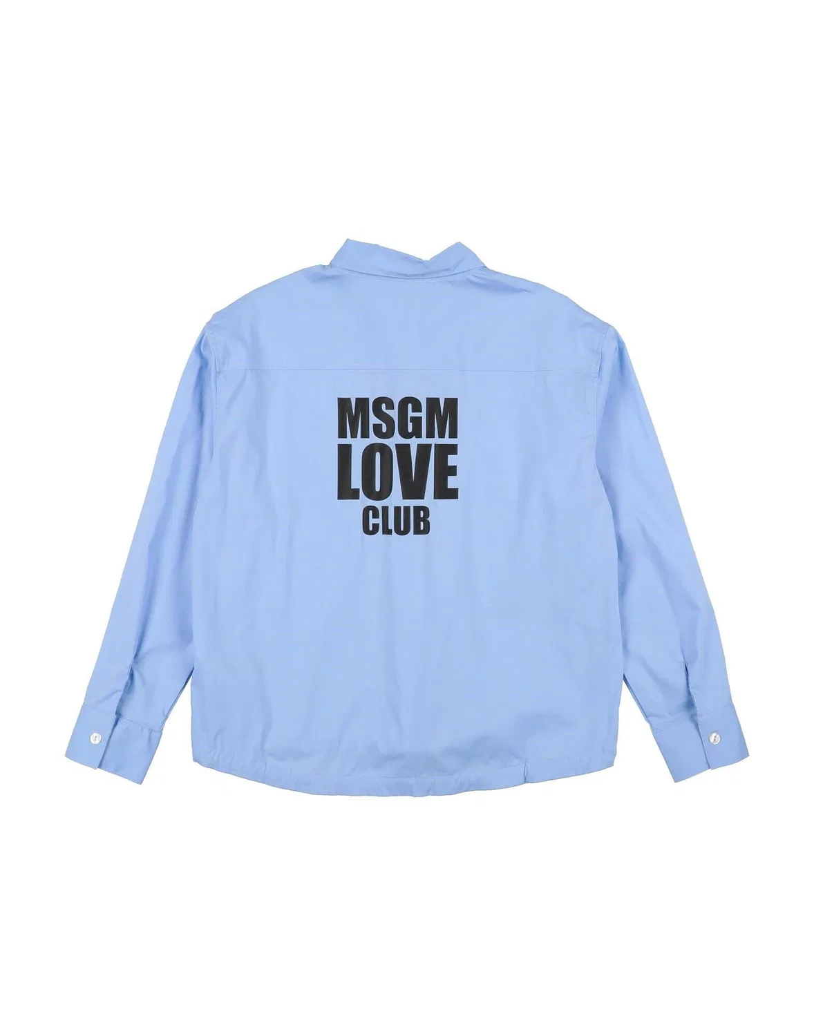 Детская рубашка из тафты с длинным рукавом Msgm, светло-голубой — фото 2