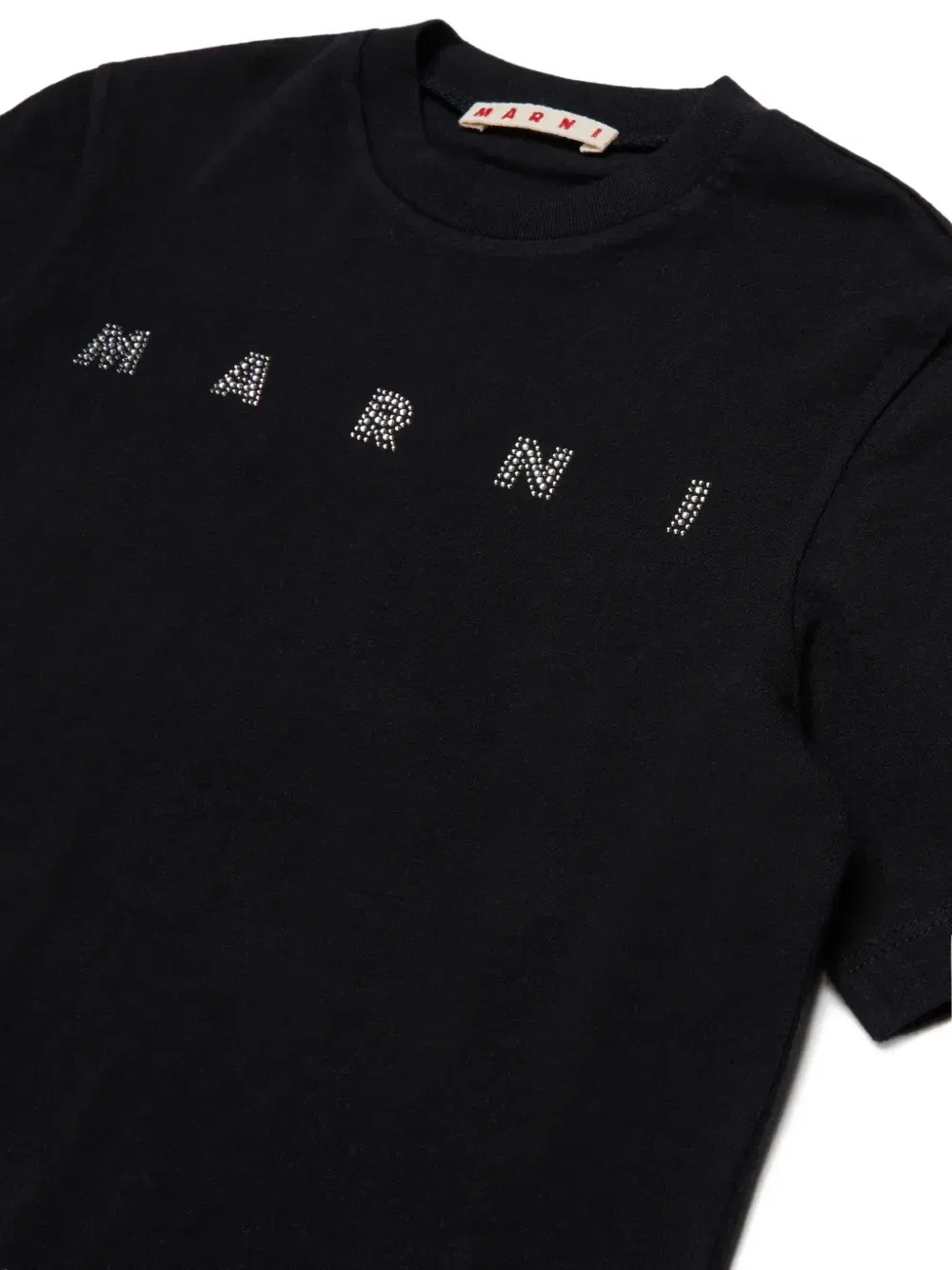 Укороченная футболка с логотипом Marni Kids, черный — фото 3