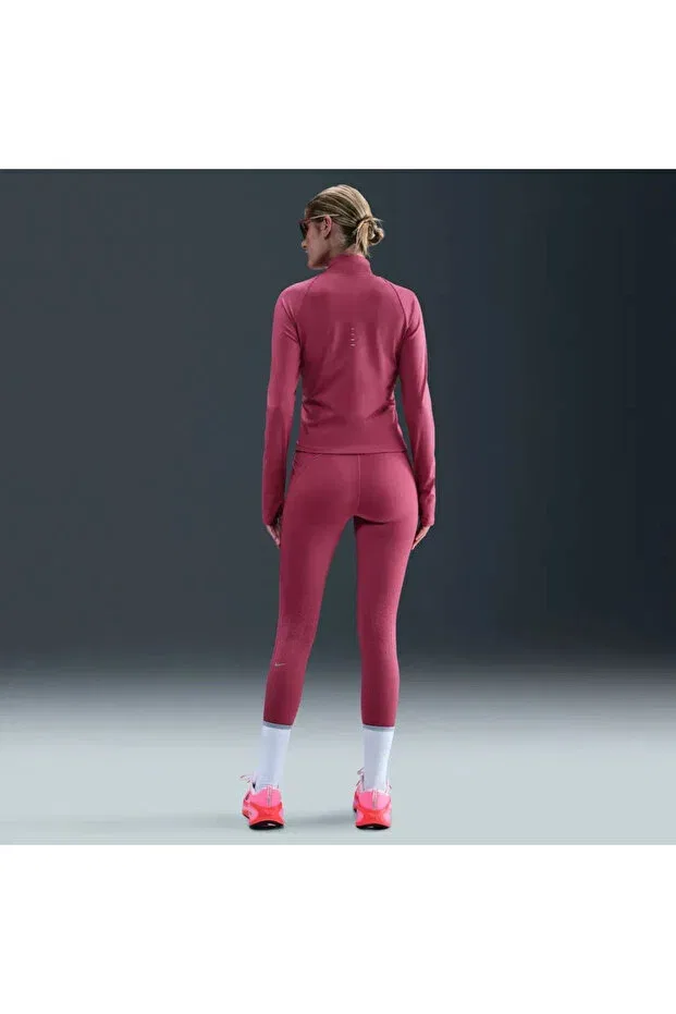 Женская водолазка с длинным рукавом Swift Dri-Fit FZ Midlayer Nike, Burgundy — фото 4