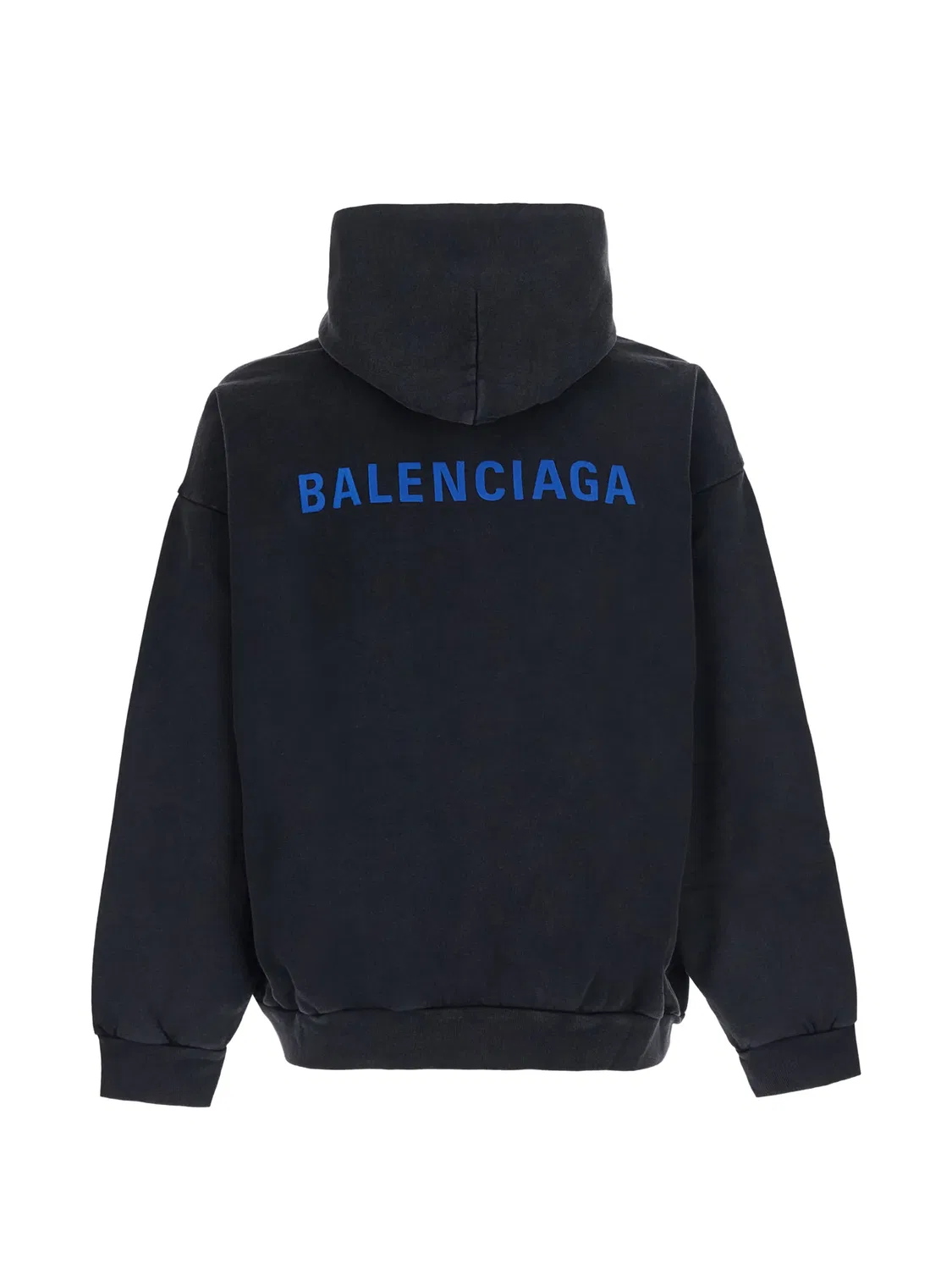 Худи с вышитым логотипом черного цвета Balenciaga, черный — фото 2