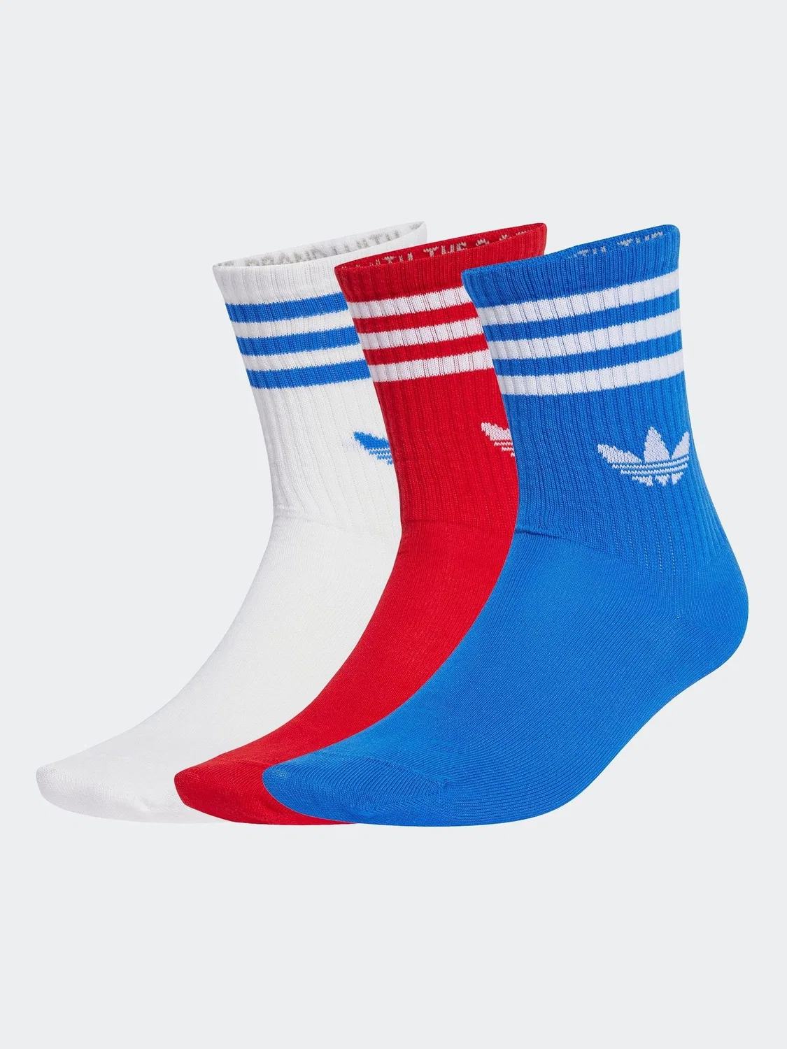 Носки повседневные Crew Three Stripe Socks, adidas Originals, светло-красный