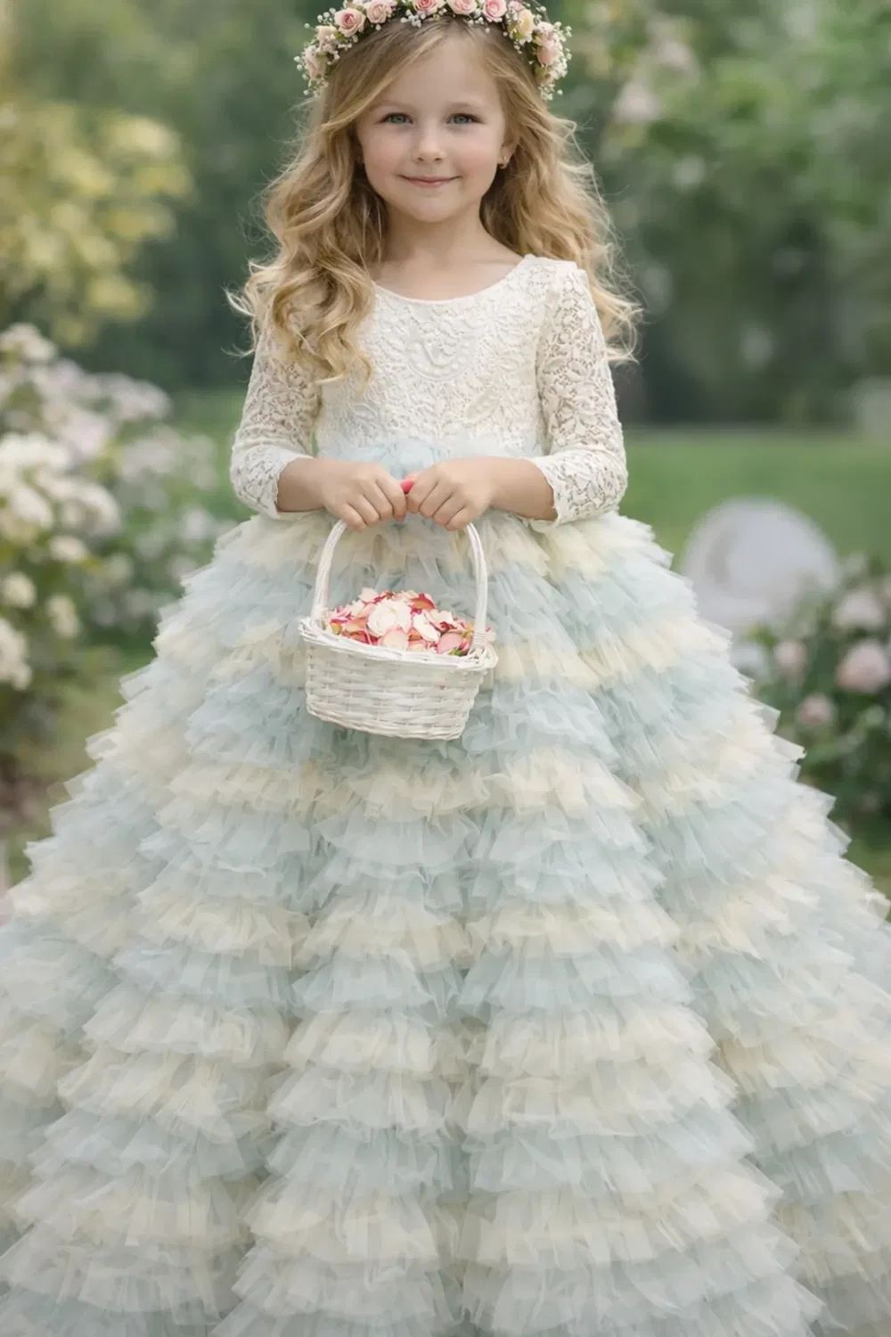 Детское платье для девочек Mabel Lilly + Bo, Pale Lemon And Sky Blue