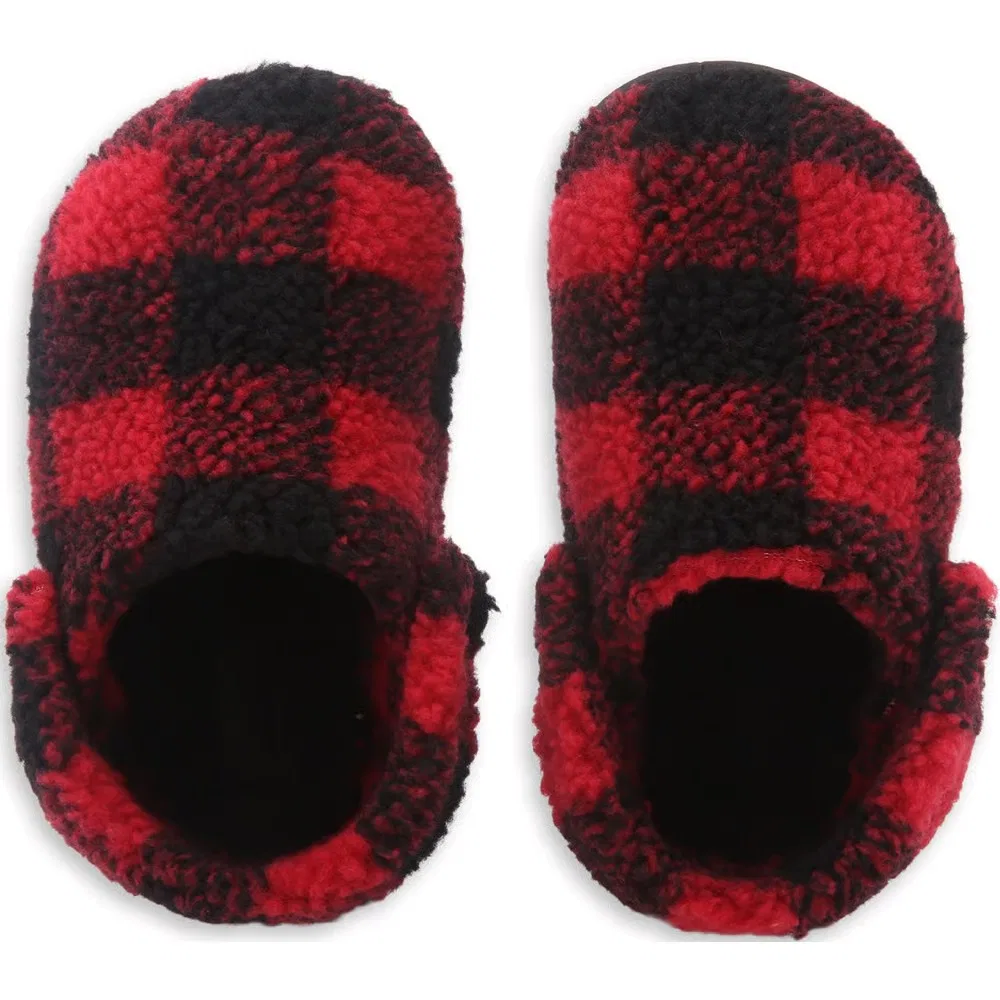 Классические детские уютные тапочки Crocs, Varsity Red Buffalo Plaid — фото 4