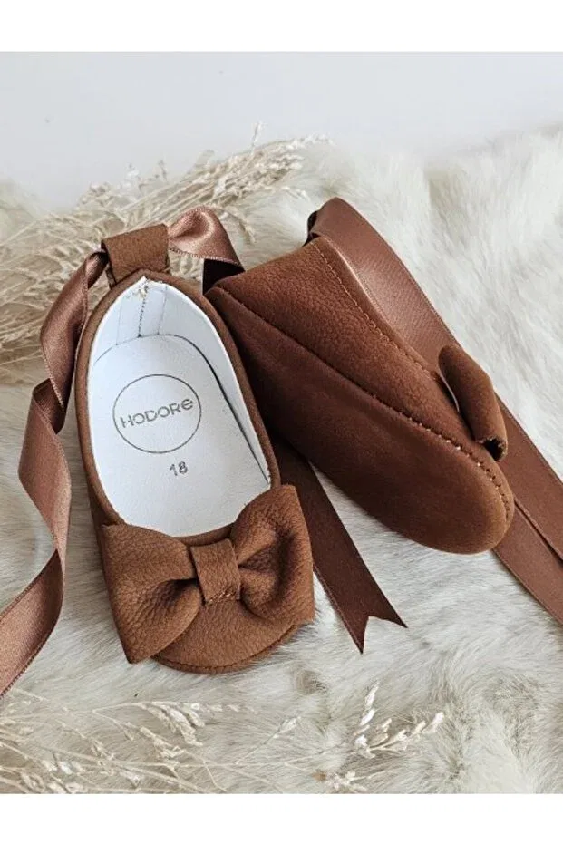 Детские балетки из натуральной кожи Perla Taba Nubuck Hodore, Taba Nubuck — фото 3
