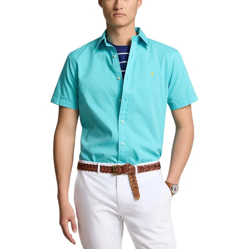 Мужская рубашка-поло с коротким рукавом Polo Pony Polo Ralph Lauren, Turquoise — фото 4