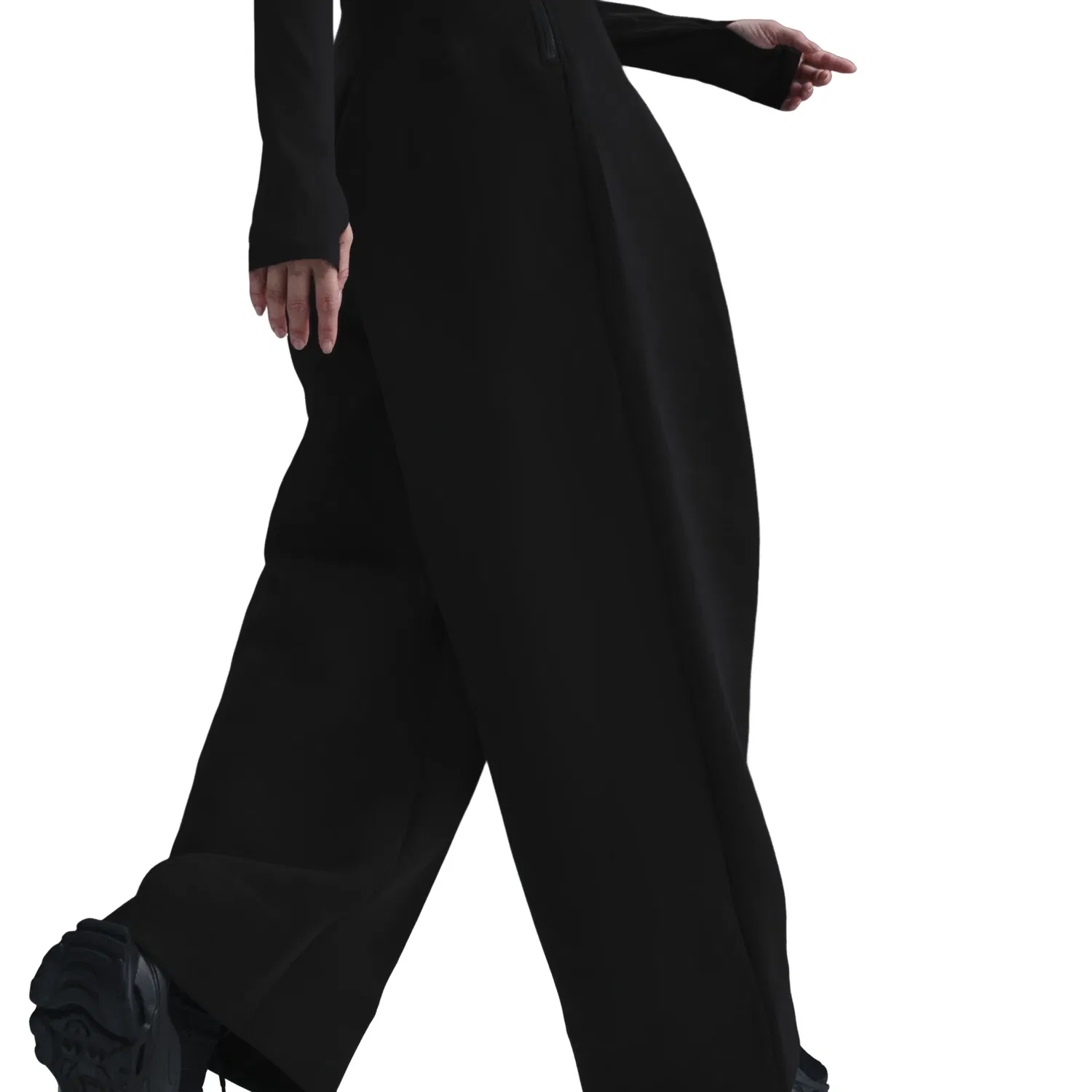 Женские брюки NSW Tech Fleece High-Waisted Pleated Pants Asia Sizing 'Black' Nike, черный — фото 3