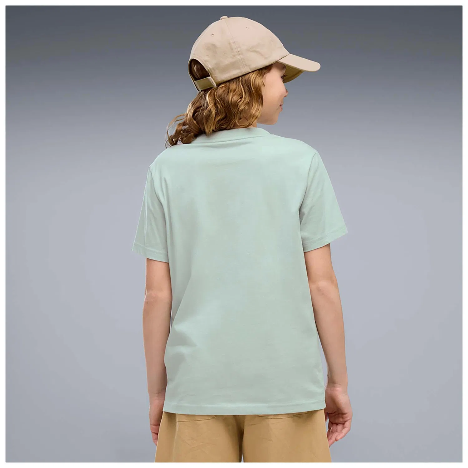 Детская футболка с коротким рукавом Puma Ess Centered Cat Logo Tee G, Grun — фото 3