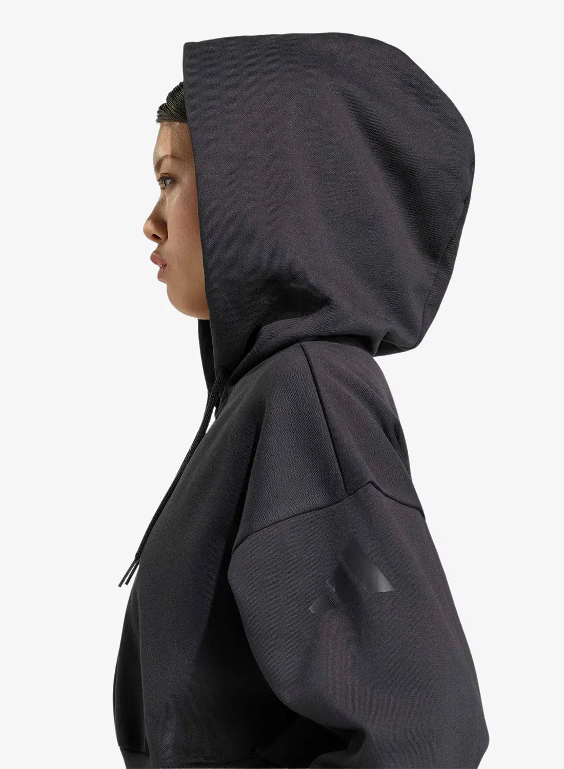 Худи с капюшоном и молнией Essentials Contemporary Adidas, черный — фото 4
