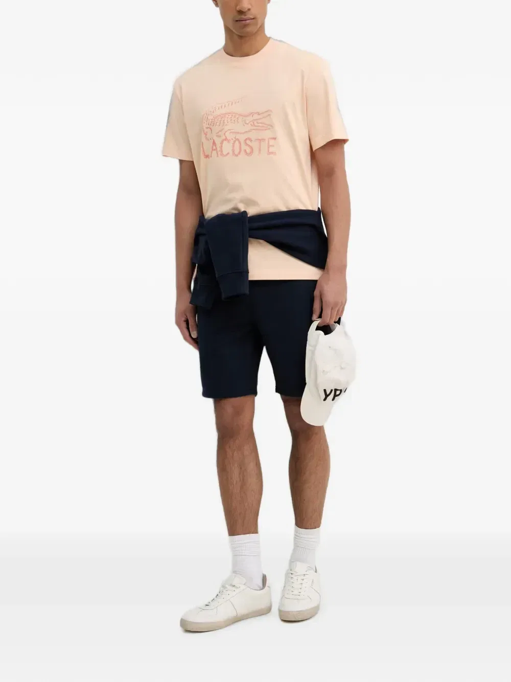 Футболка Lacoste с логотипом, хлопок, розовый — фото 2