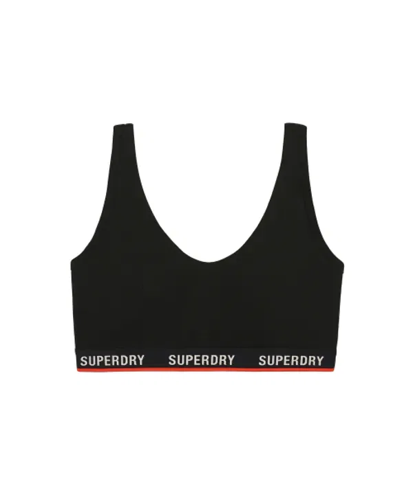 Бюстгальтер с логотипом, Superdry, черный