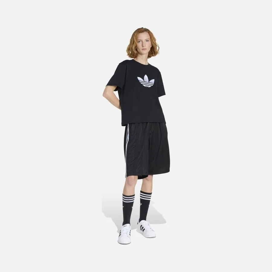 Женская футболка с длинным рукавом Trefoil Boxy adidas, Черный — фото 2