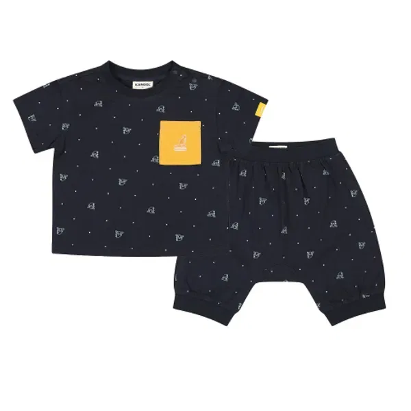 Комплект из футболки и шорт с принтом, sb 0a04, Kangol Kids, темно-синий
