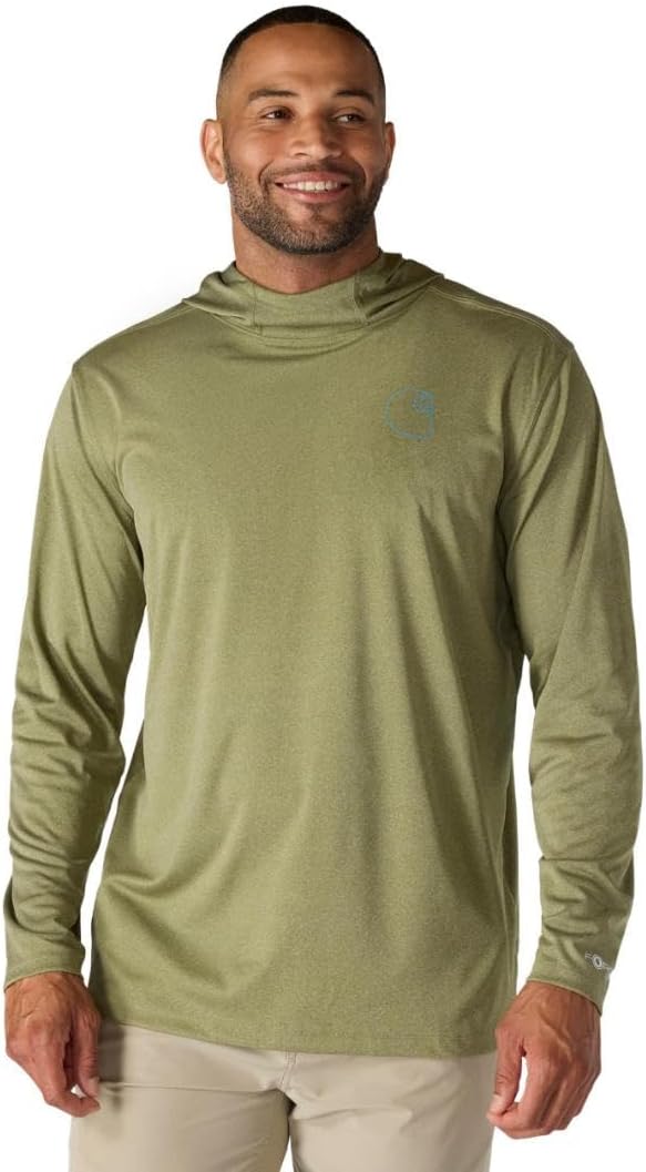 

Carhartt мужская футболка с капюшоном Force Sun Defender легкая с длинным рукавом и логотипом, Dark Bronzed Green Heather