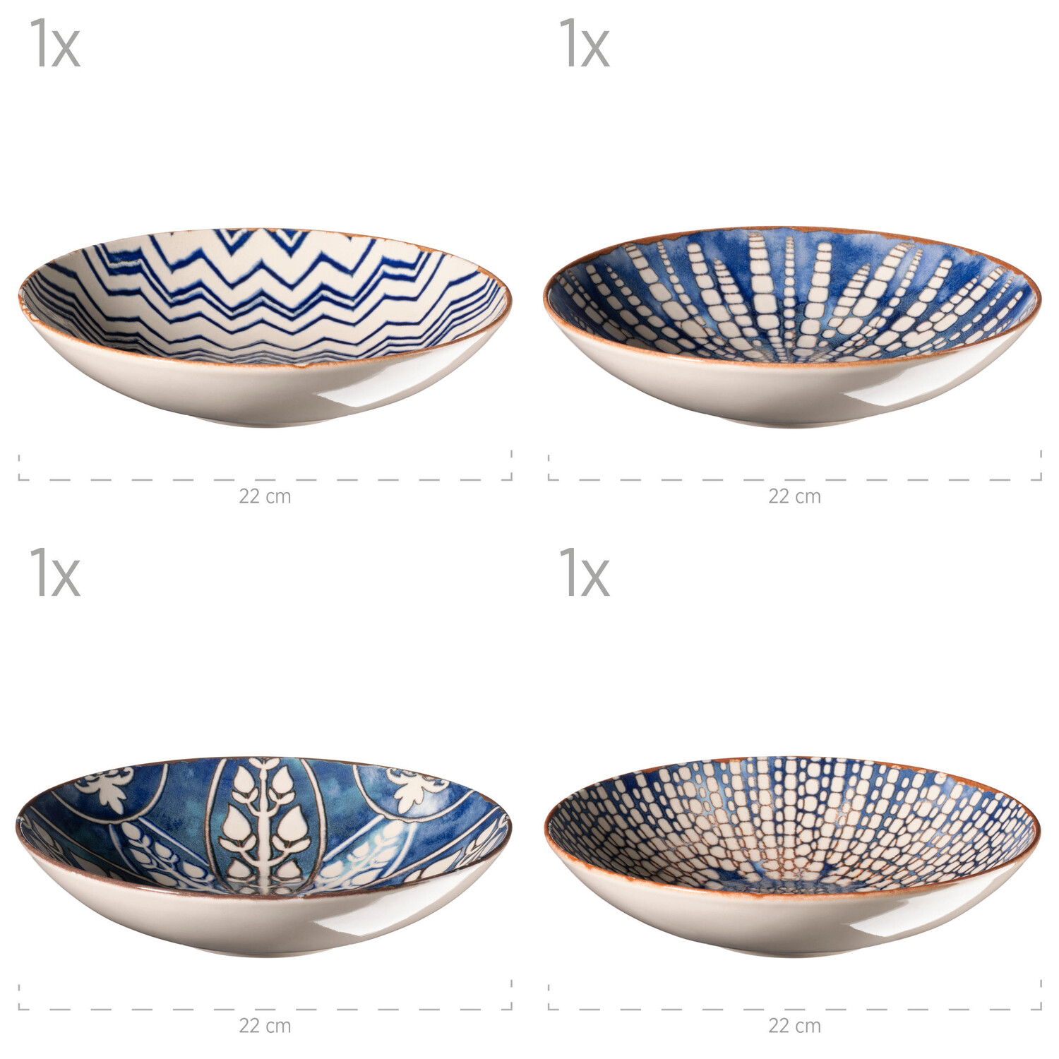 

Столичный сервиз iberico blue 12 шт Mäser, синий/белый