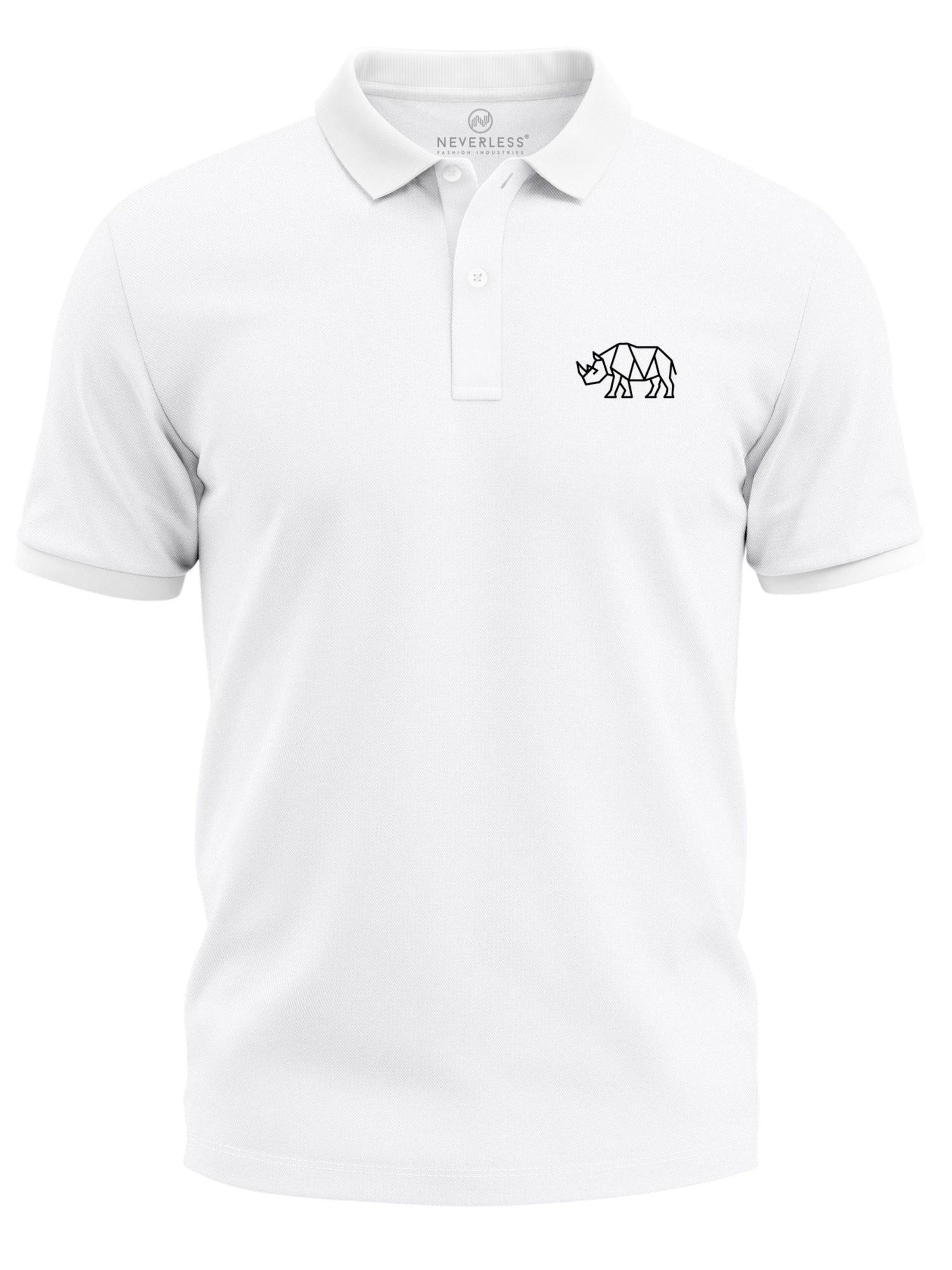 

Neverless Футболка 'Rhino Polygon' в белом цвете