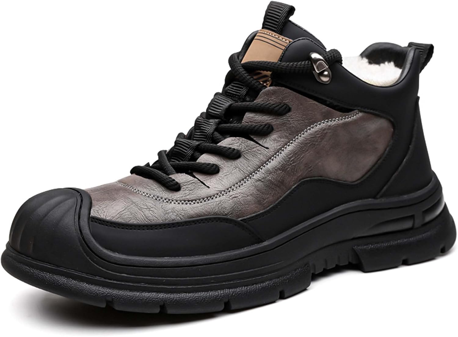 

Зимние хлопковые ботинки, городские походные теплые повседневные обувь с плюшевыми теплыми снежными ботинками Generic, темно-серый