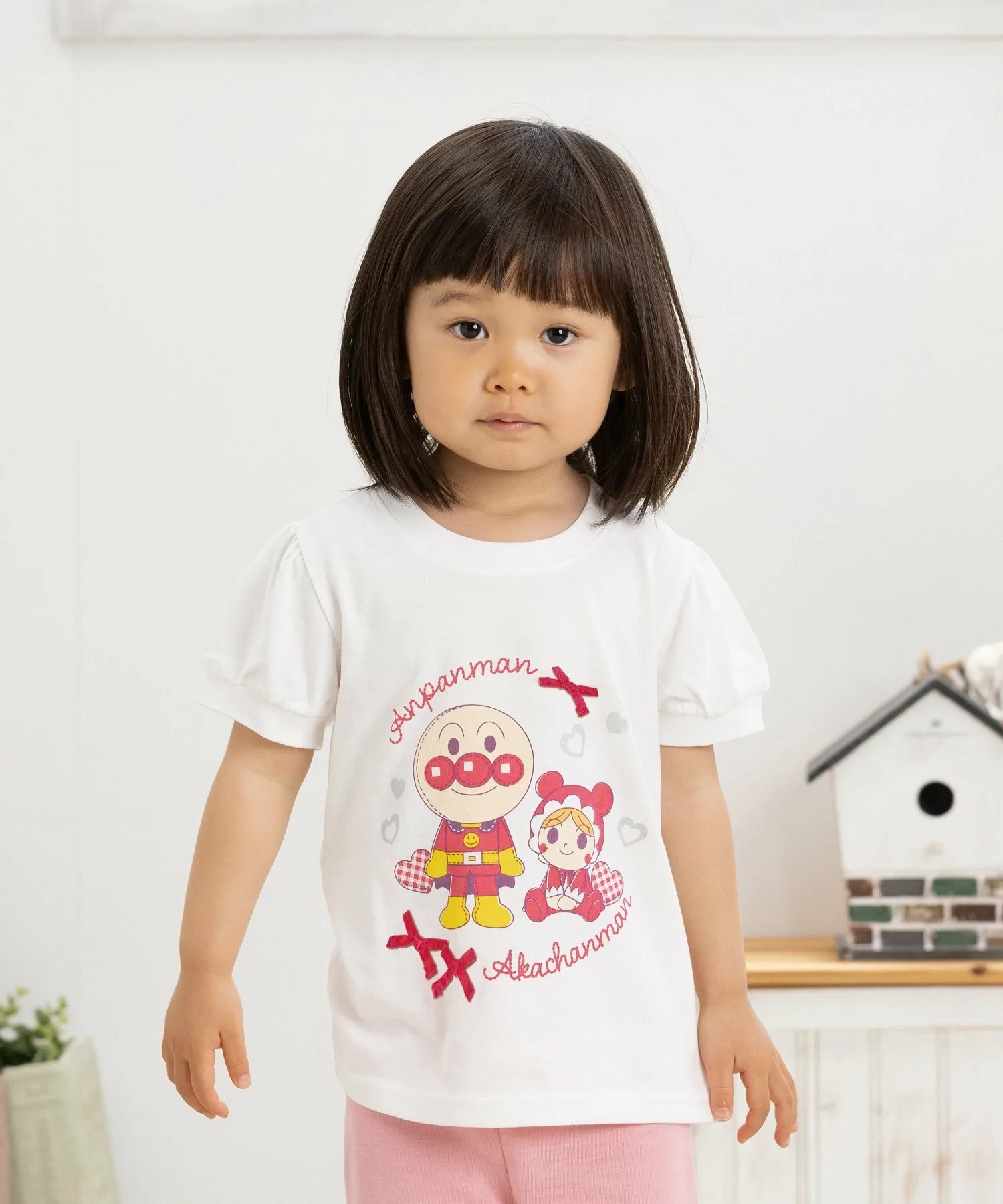 Футболка с коротким рукавом из плюша APKC/(K) Anpanman Kids Collection, Off-white