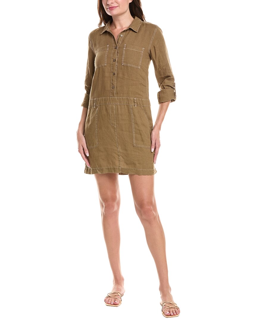 

Michael Stars Pilar Льняное платье-рубашка, коричневый