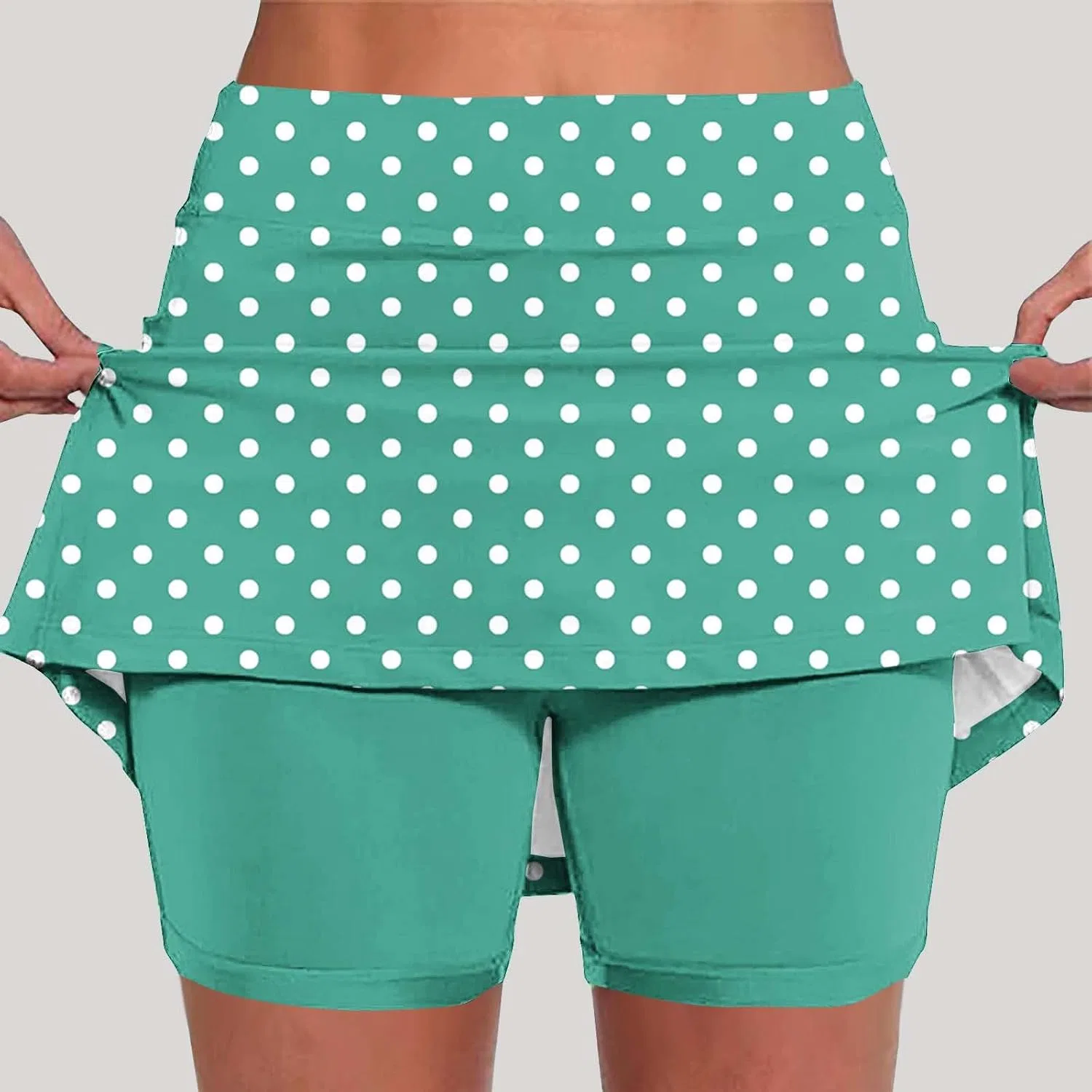 Спортивная юбка-шорты, теннис, Generic, Mint Green — фото 2