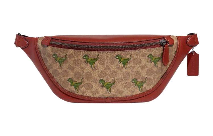 

Сумка через плечо Coach из телячьей кожи, кроссбоди, слинг-бэг, поясная сумка большая мужская коричневая желтая и ржаво-красная