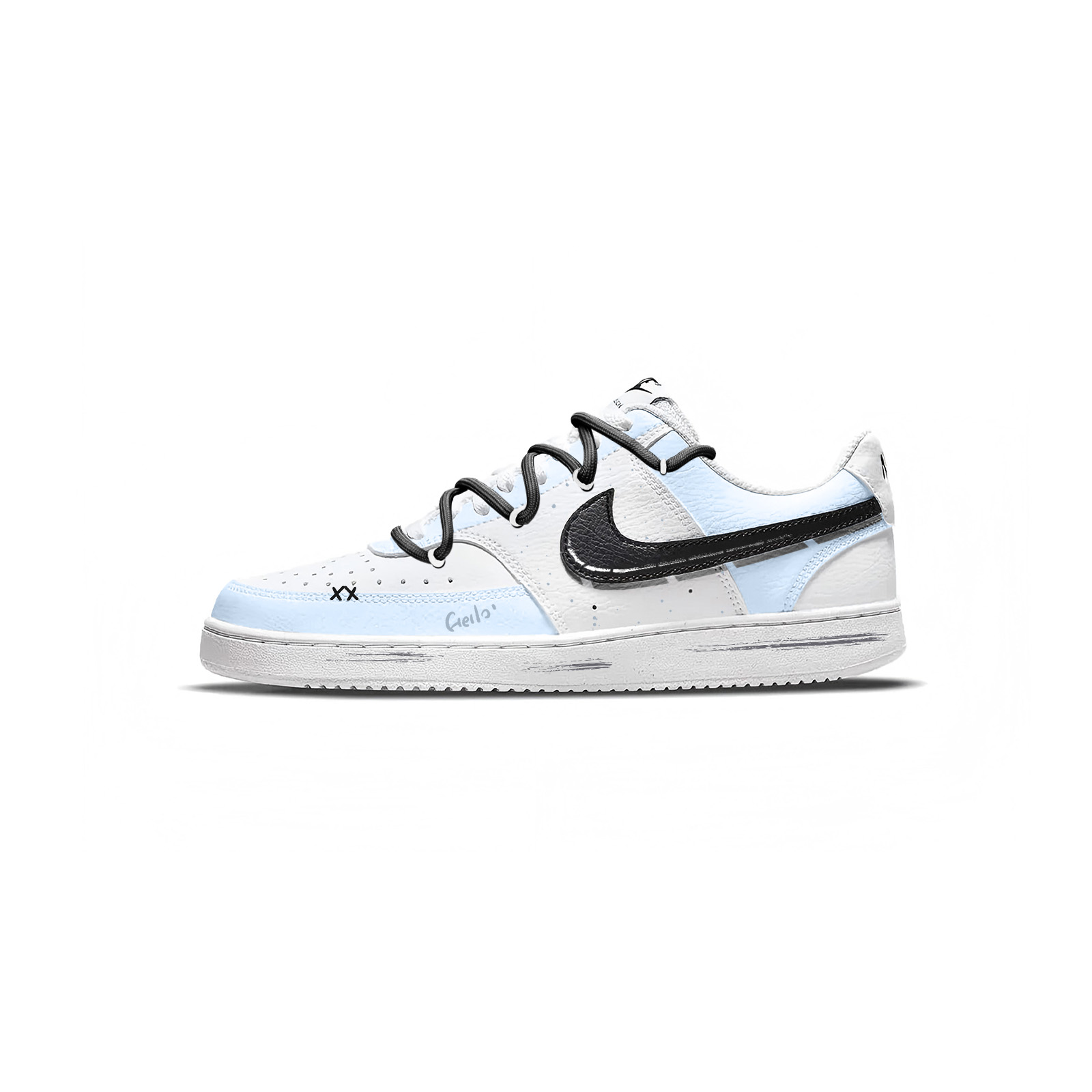 

Nike Кроссовки Court Vision 1 First Encounter устойчивые к истиранию нескользящие низкие унисекс сине-черные, цвет Blue Black