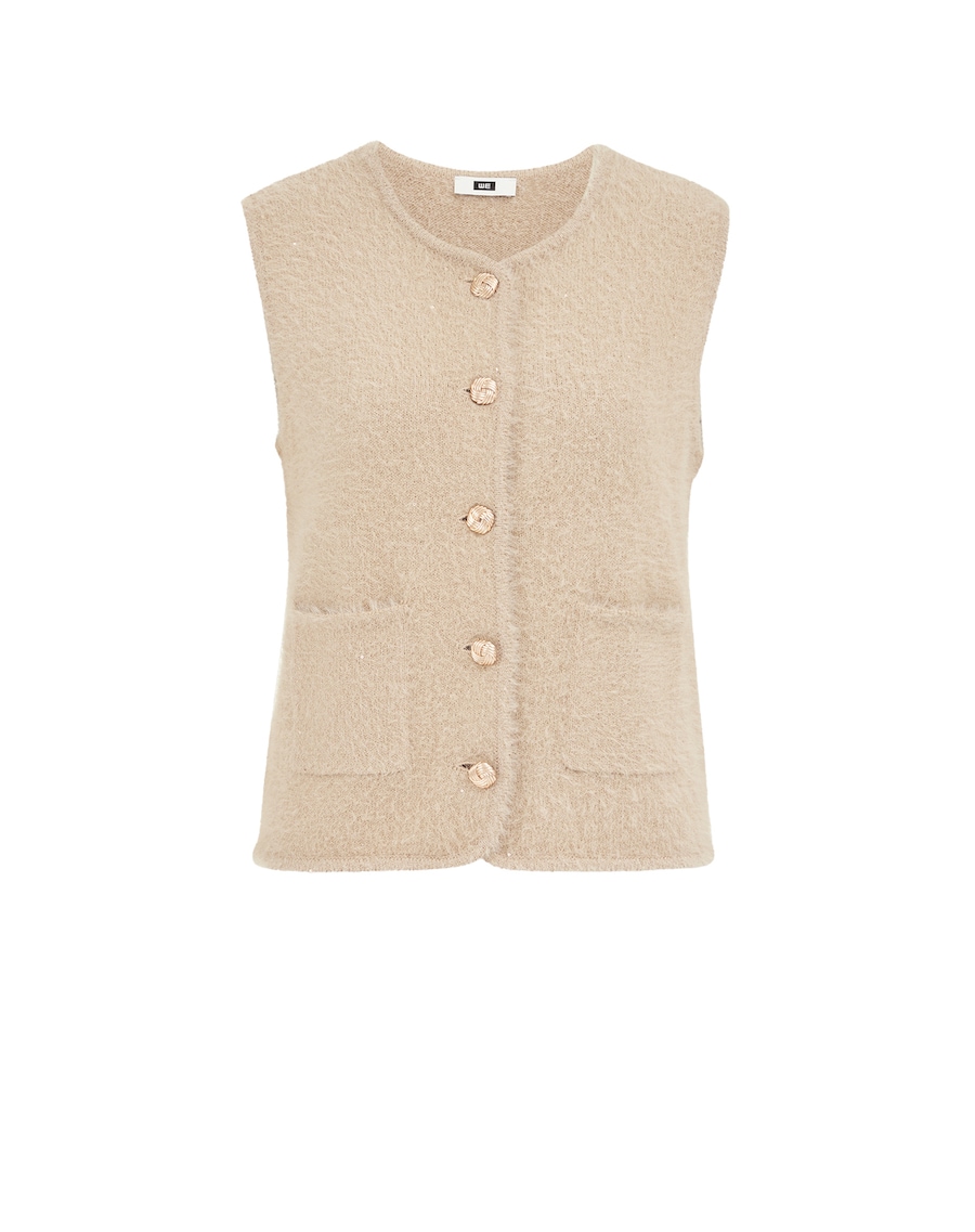 

Вязаный жилет WE Fashion, бежевый