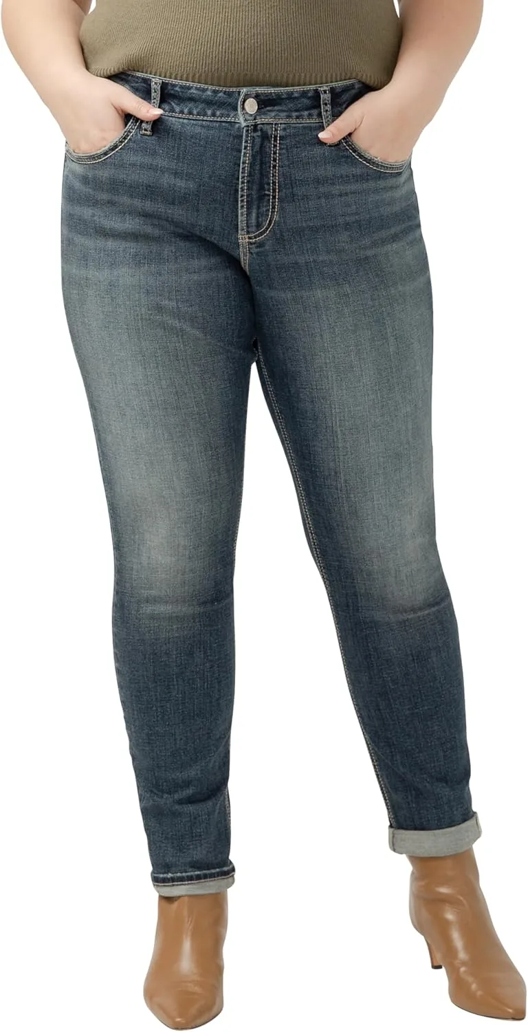 

Silver Jeans Co. Женские джинсы Girlfriend Mid Rise Skinny