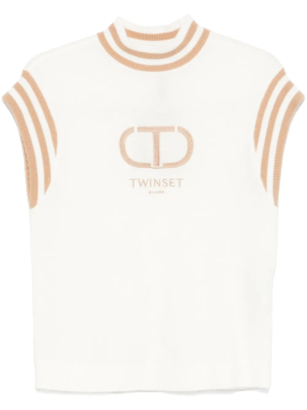 

Свитер с вышитым логотипом Twinset, белый