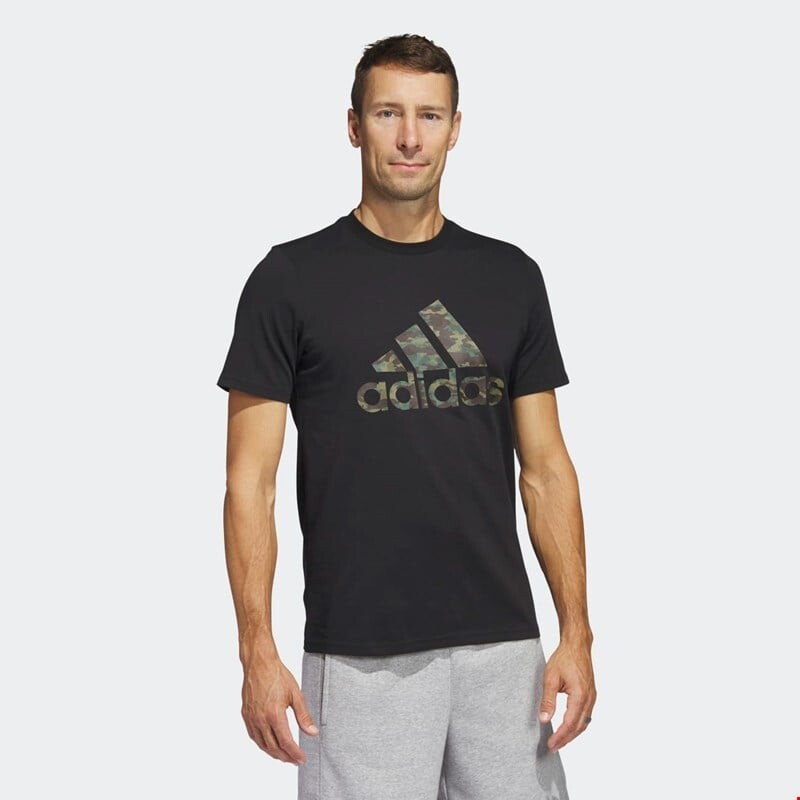 

Мужская камуфляжная футболка Adidas, черный