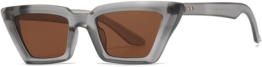 

Модные солнцезащитные очки «кошачий глаз» для женщин, винтажные черные солнцезащитные очки для мужчин, солнцезащитные очки для вождения, защита от УФ-излучения UV400 TYUVIVO, Grey Tea