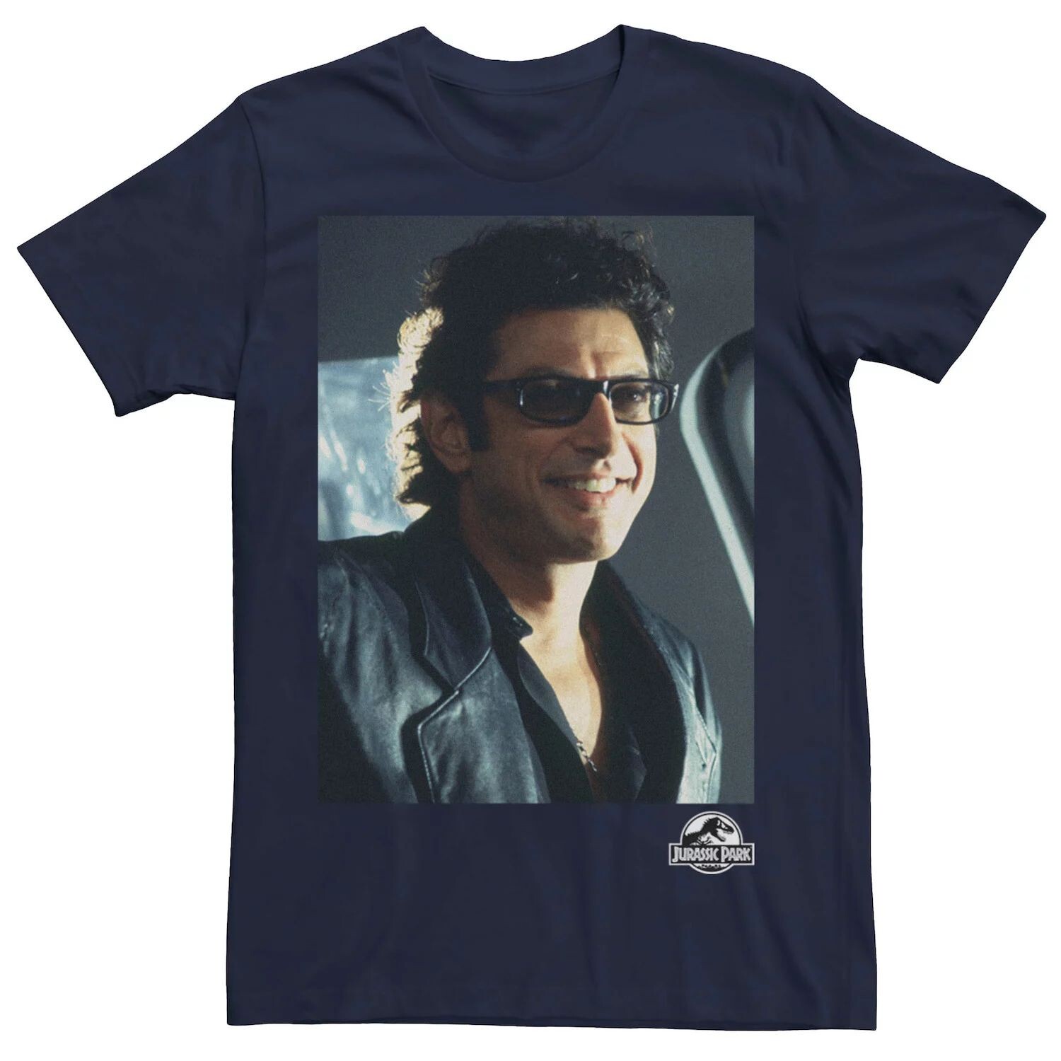 

Мужская футболка с рисунком Парк Юрского периода Goldblum Sly Smile Licensed Character, синий