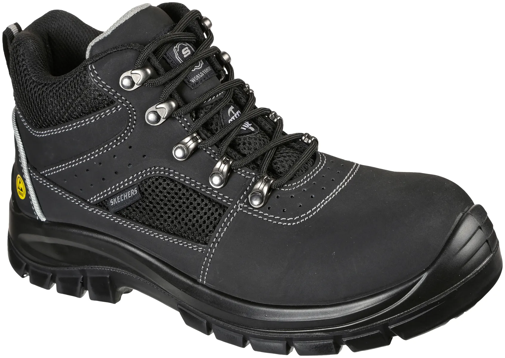 

Защитные ботинки Skechers "TROPHUS - LETIC", S1 P ESD, устойчивые к проколам, удобные и электрорассеивающие, черный