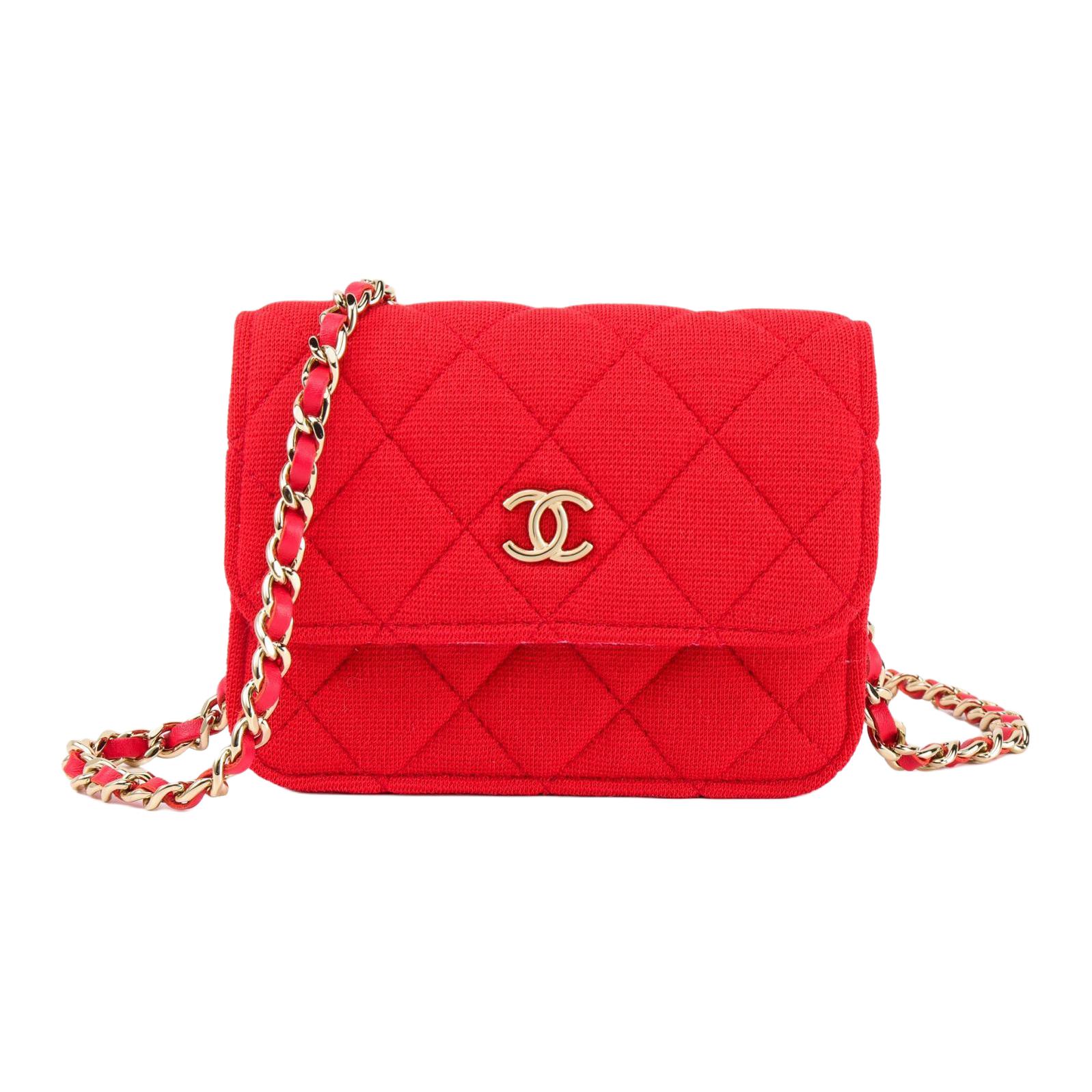 

Сумка через плечо из ткани мини женская красная CHANEL
