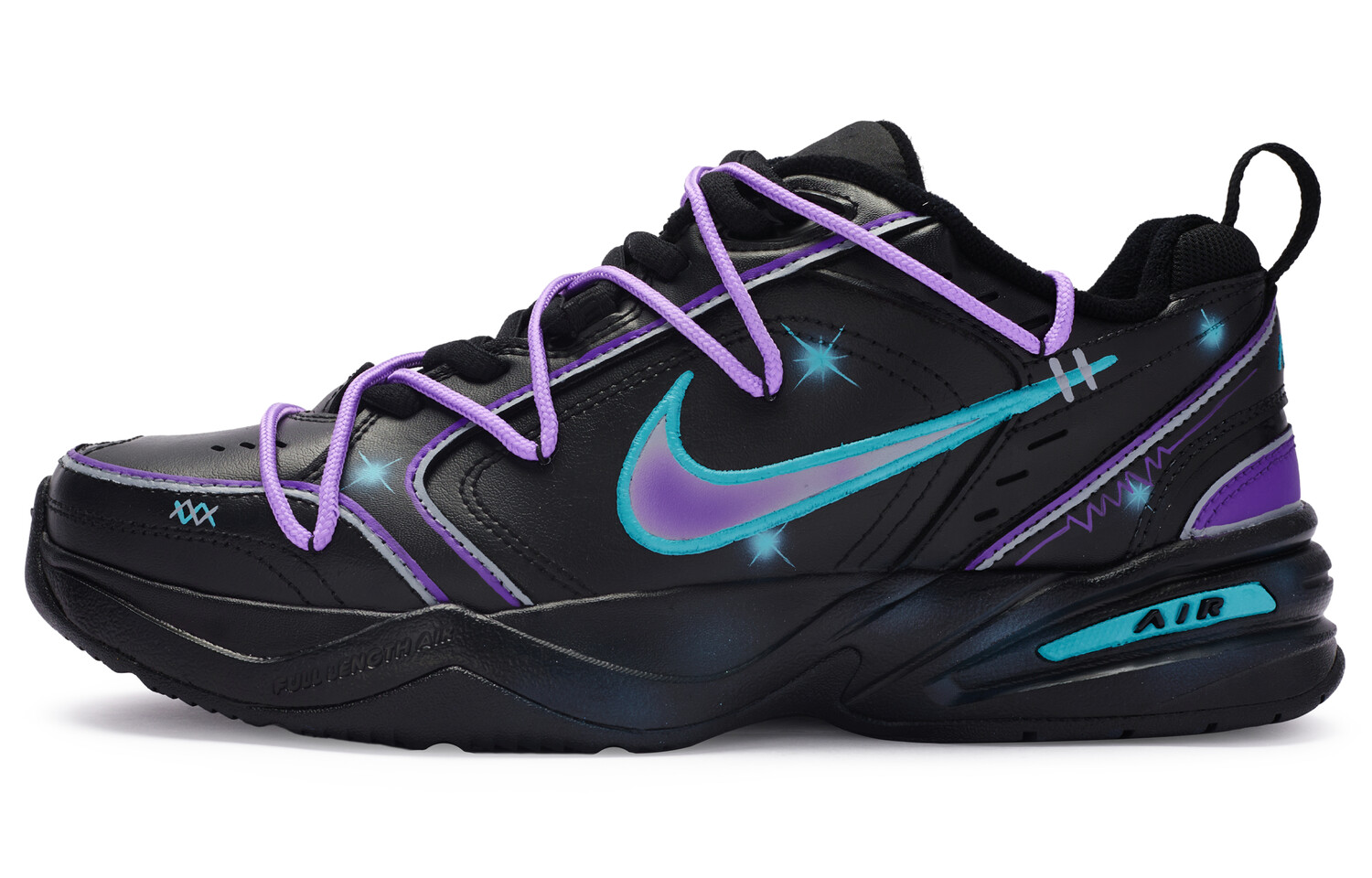 

Массивные кроссовки Nike Air Monarch 4 унисекс, Black, blue, violet