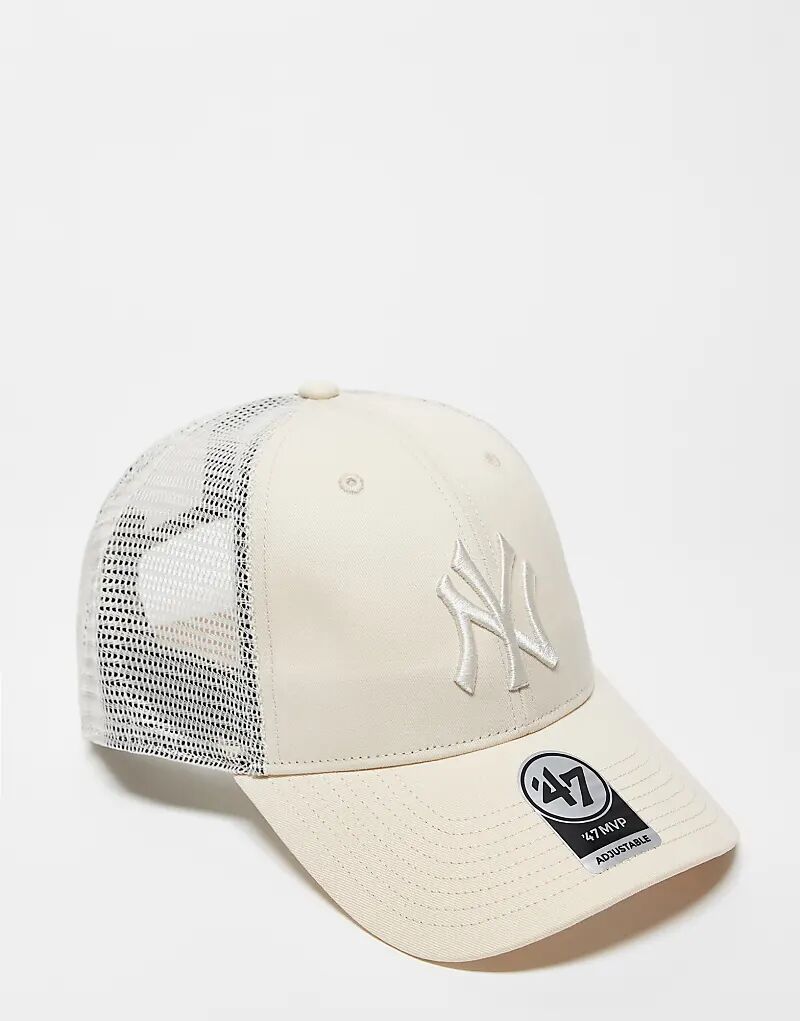

Кепка водителя грузовика NY Yankees контрастного цвета бежевого цвета 47 Brand